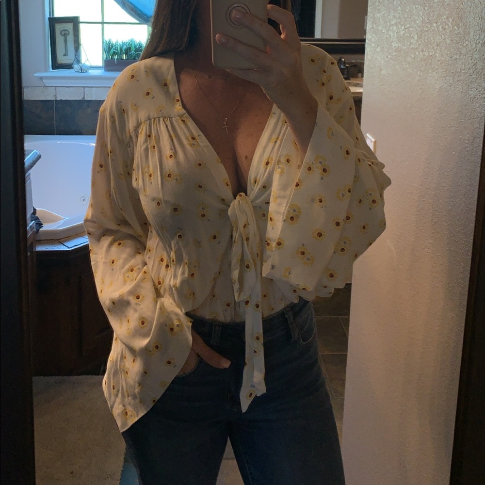 Free People Forties Feels Printed Bodysuit